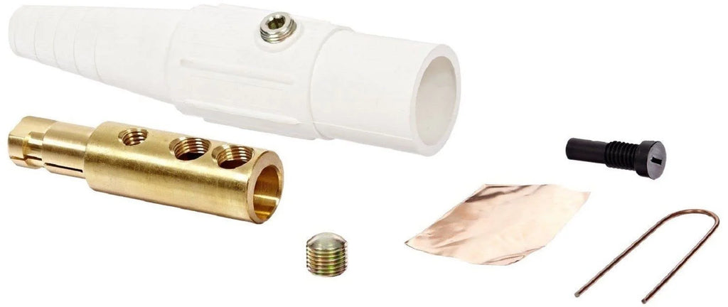 White Brass 400Amp 600V Inline Male H5093
