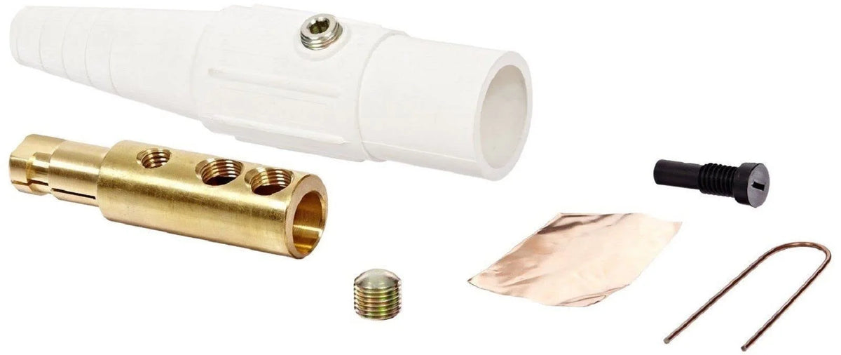 White Brass 400Amp 600V Inline Male H5093