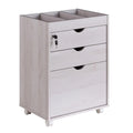 White Wood 3-Drawer File Cabinet D53855