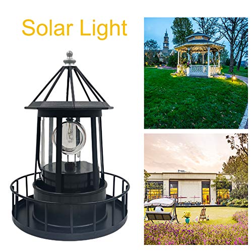 Black Solar Powered Lighthouse A157