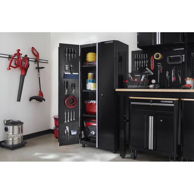 24-Gauge Steel Freestanding Garage Cabinet in Black Z136