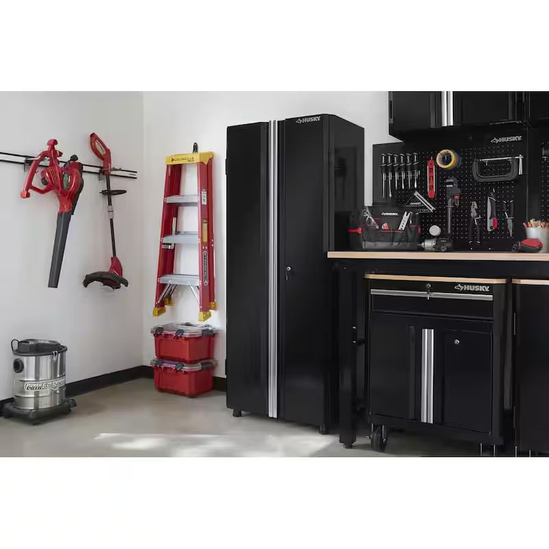 24-Gauge Steel Freestanding Garage Cabinet in Black Z136