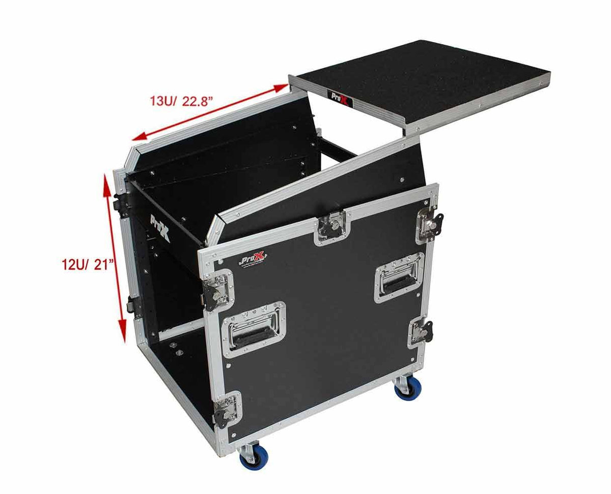 2U Rack 13U Top Mixer DJ Combo Flight Case with Laptop Shelf J106