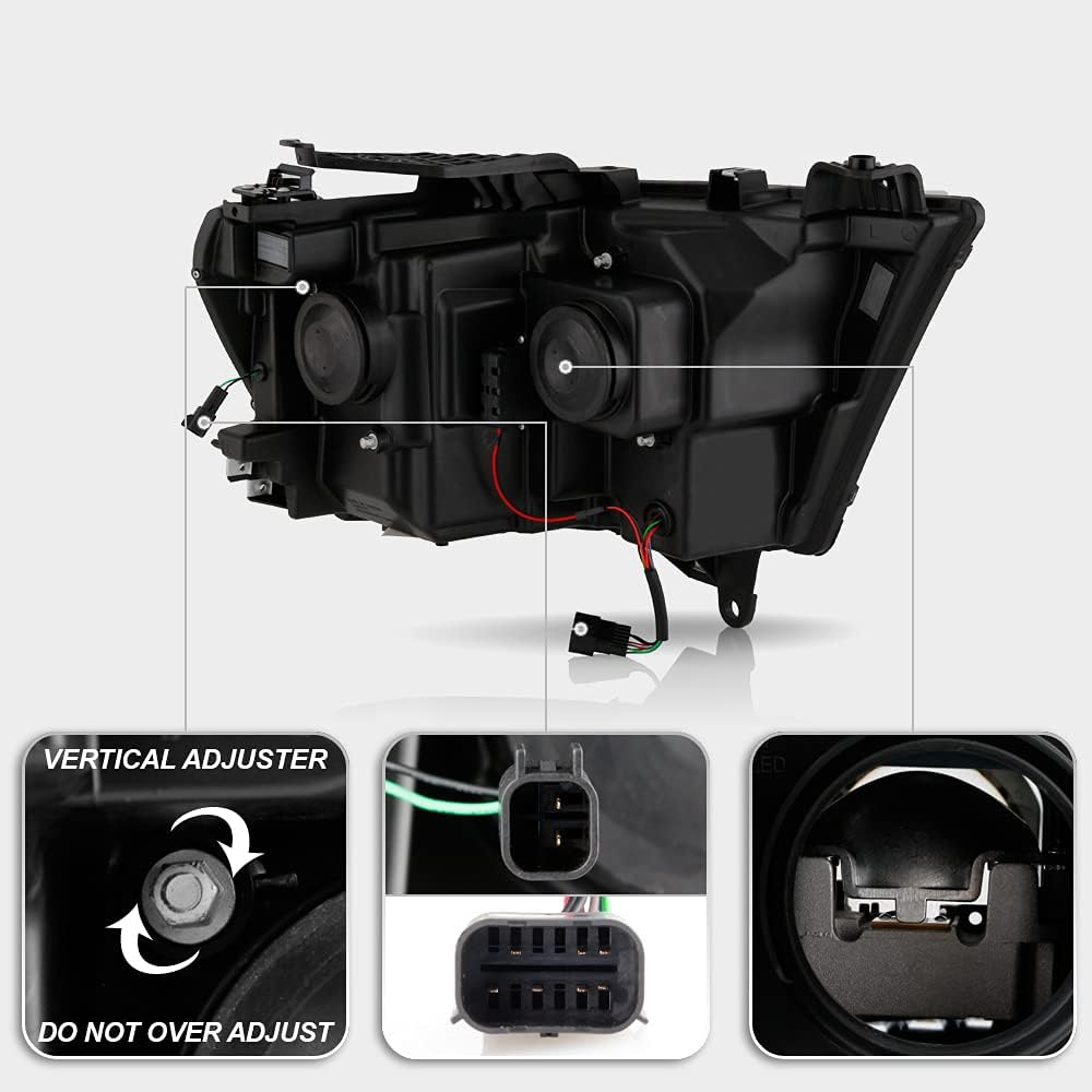 Chrome LED DRL Sequential Signal Dual Projector Headlights Q2135