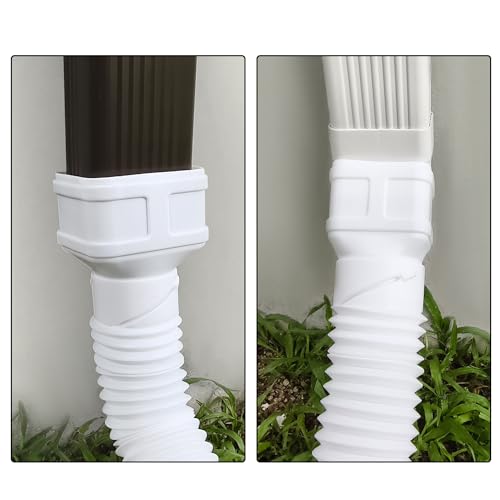 White 7ft Flexible Downspout Extender H312