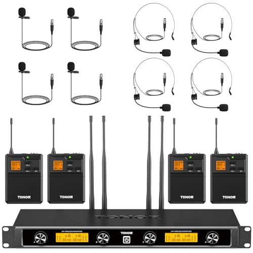 UHF Wireless Microphone System with Headset and Lapel Mics, Bodypack Transmitter, Receiver, 2x15 Channels O297