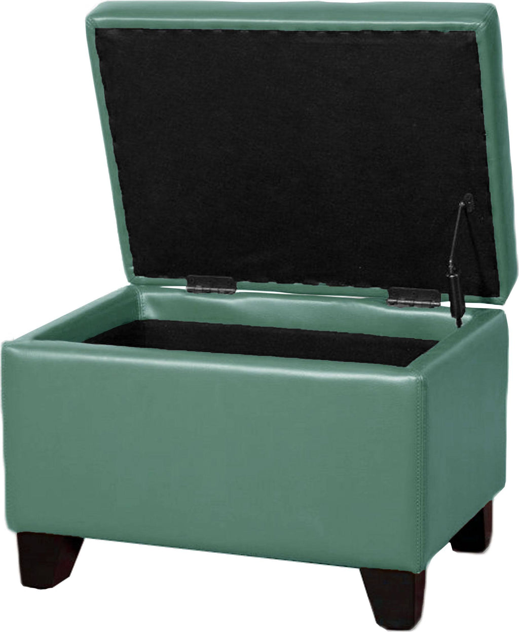 Turquoise Bonded Leather Storage Ottoman X592