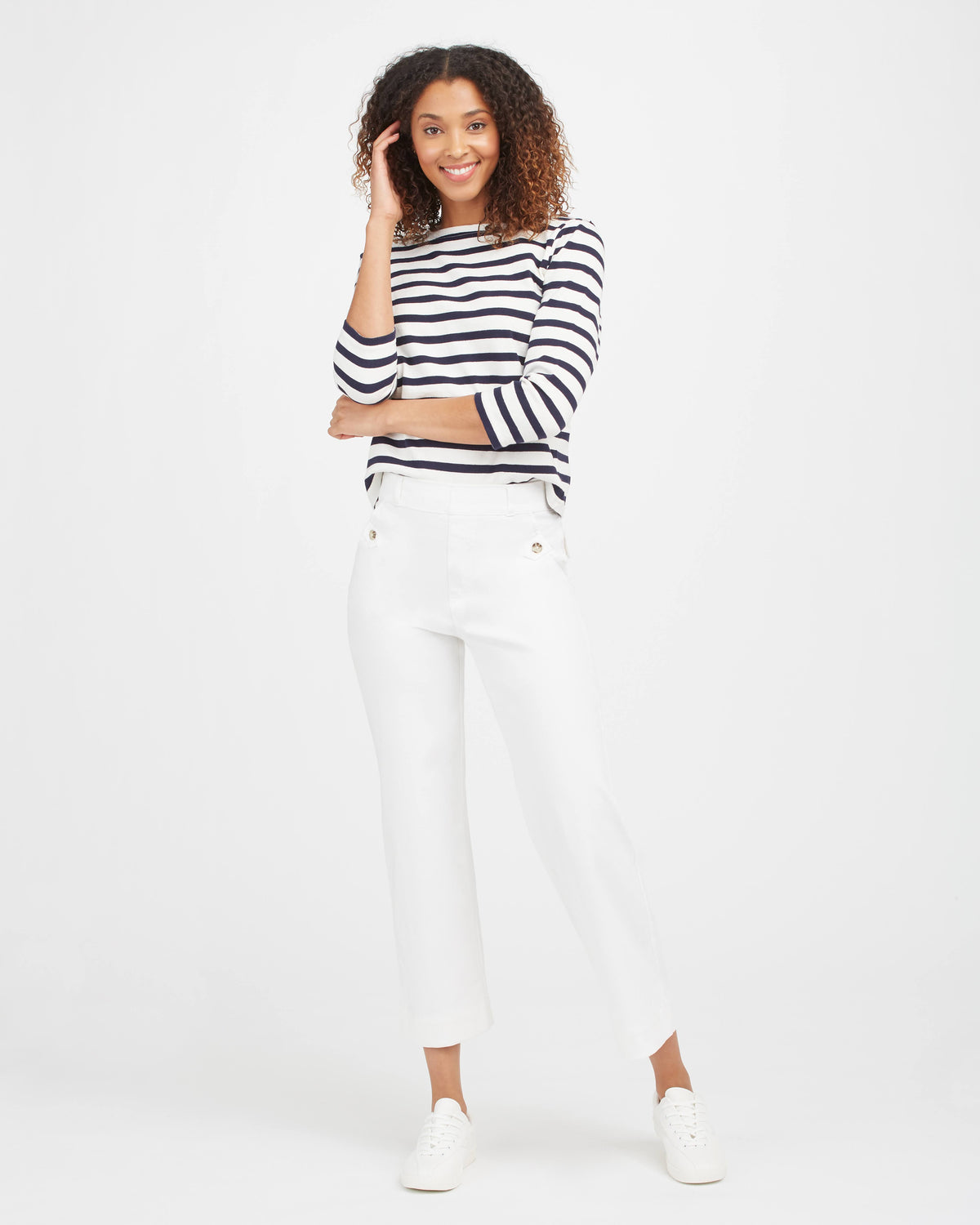 Stretch Twill Cropped Wide Leg Pant N336