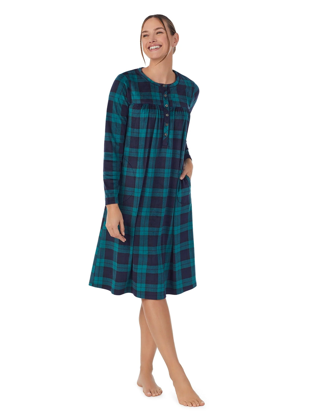 Women's Knit Velour Long Sleeve Nightgown N73857