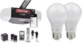 Smart Garage Door Opener with WiFi and Battery Backup, 2 Pack LED Light Bulb 4000K C326