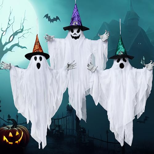 3 Pack 24.8" Halloween Hanging Ghost Decorations C584