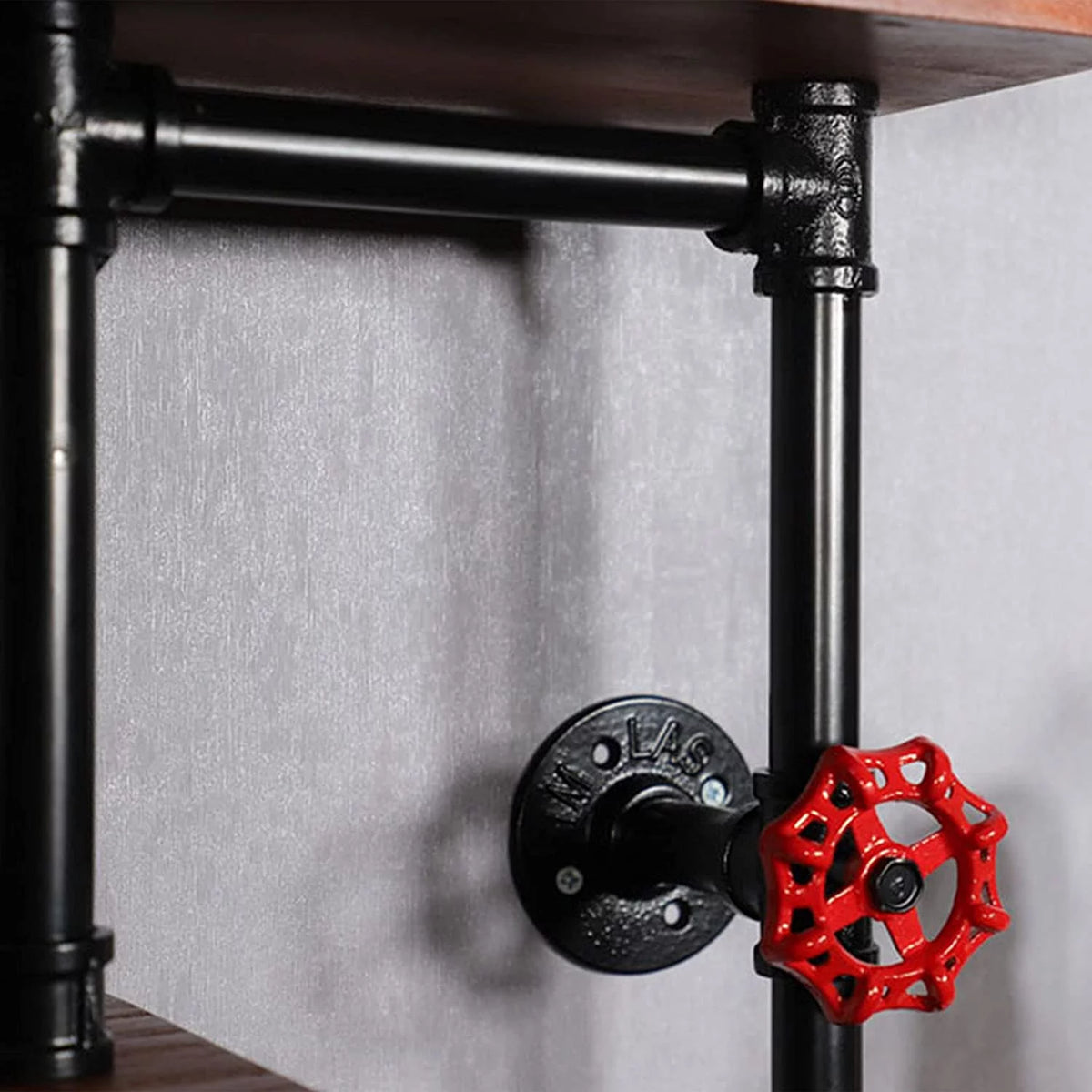 Industrial Pipe Wall-Mounted Wood Shelving Z78568
