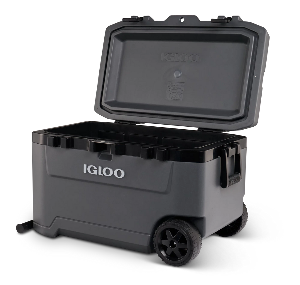 72 Quart Ice Chest Cooler with Wheels Gray P859