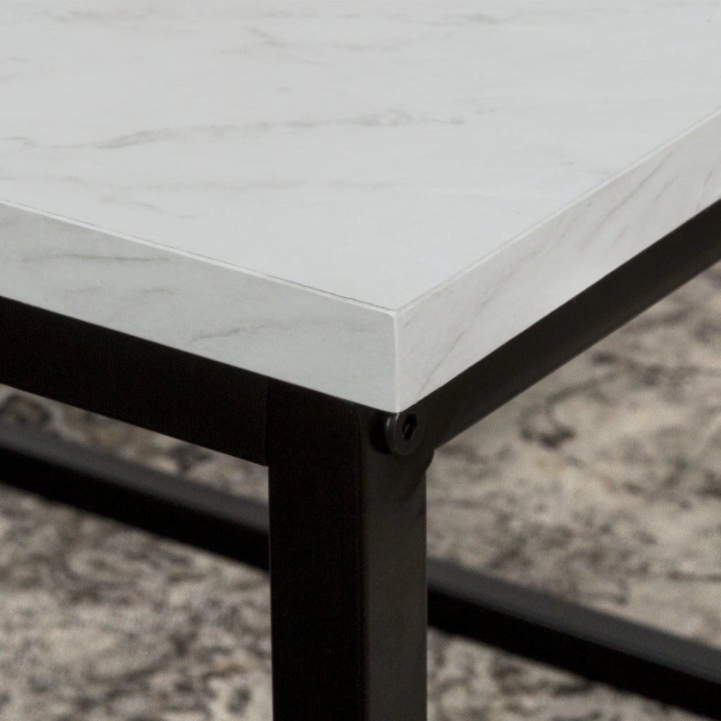 3 Piece Faux Marble Occasional Table Set V3750