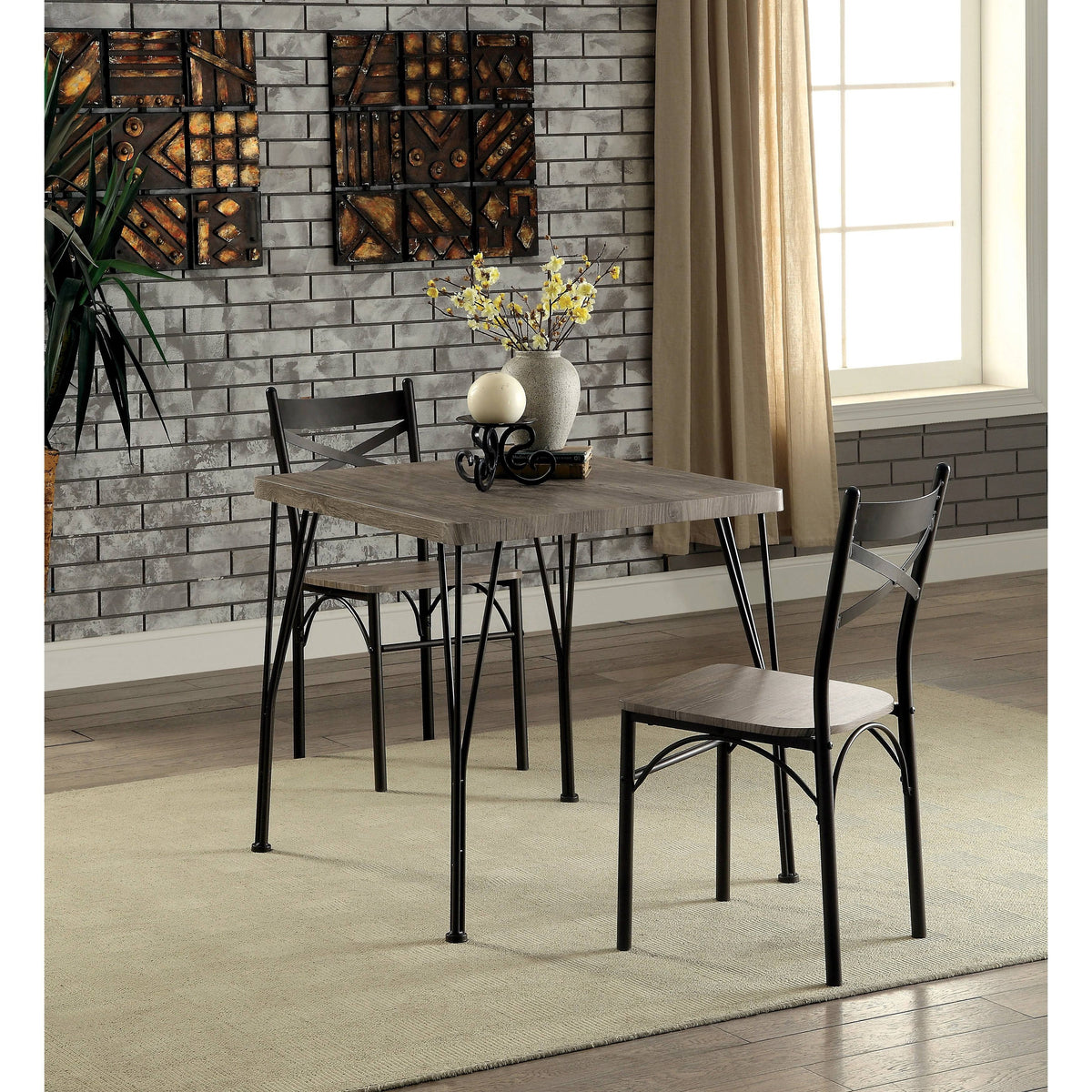 3-Piece Metal Compact Dining Set E4855