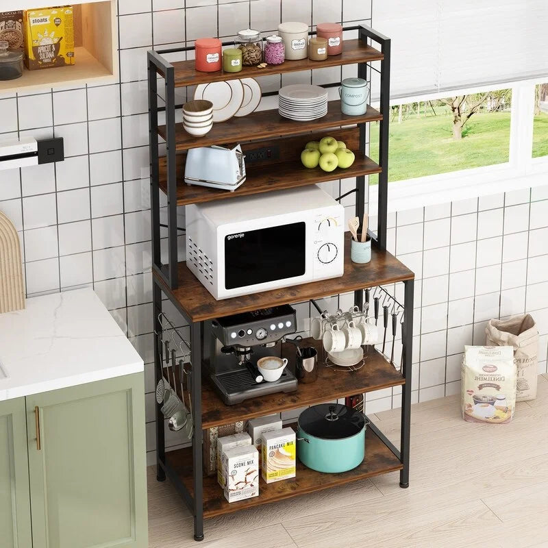 Vintage Kitchen Baker's Rack with Outlets Q640