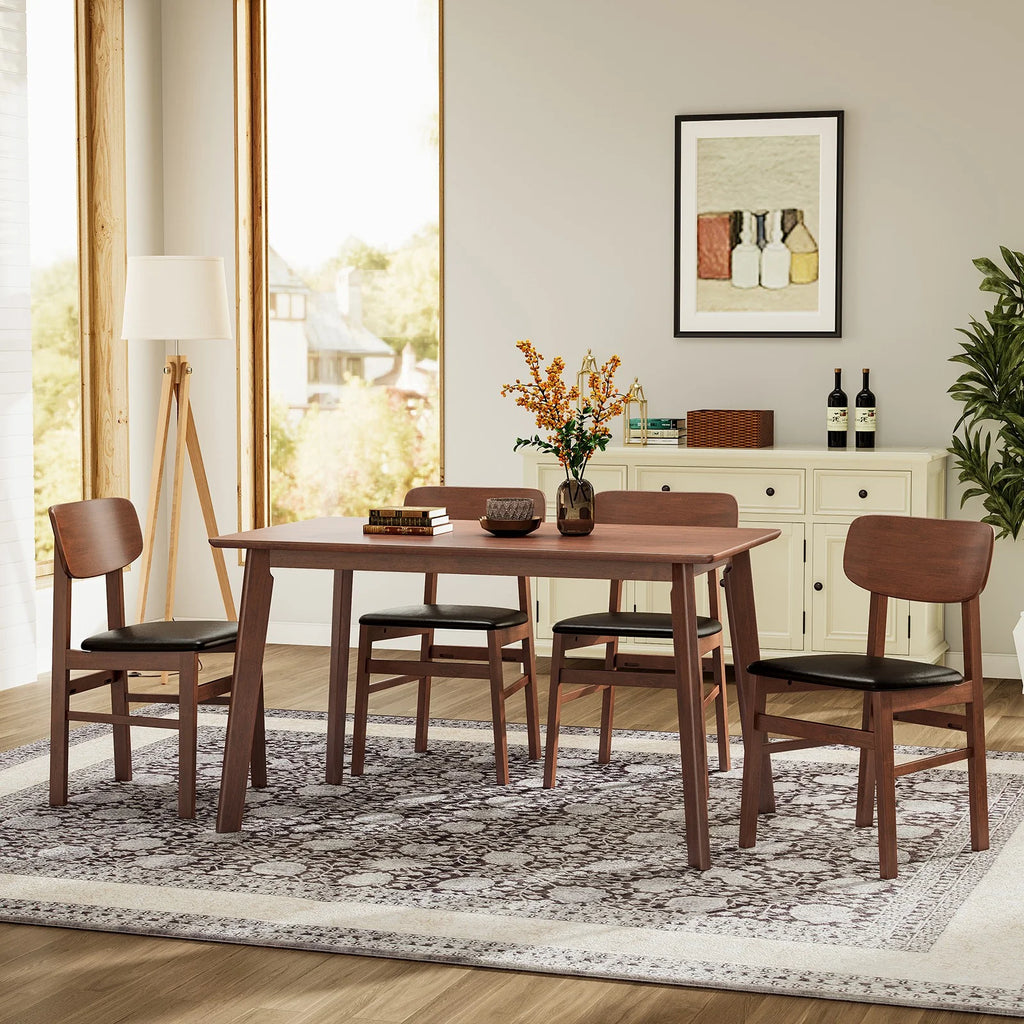 5-Piece Compact Rustic Dining Set with 4 Chairs B616844