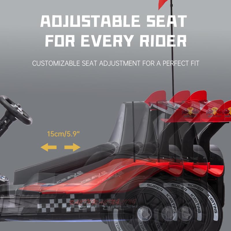 24V Rechargeable Ride-On Toy with LED Lights and Adjustable Seat Z165