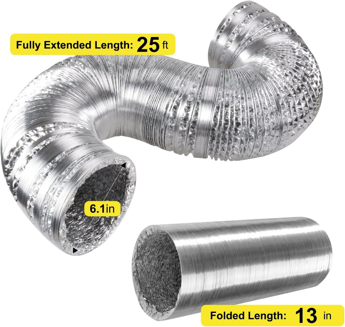 6 Inch 442 CFM Inline Fan with Carbon Filter Ducting and Rope Hangers U5873