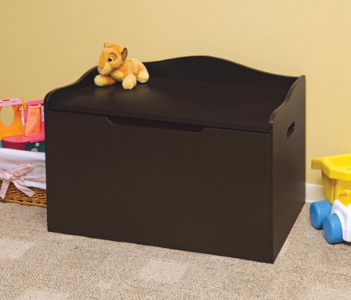 Gray Wooden Toy Box and Storage Bench Seat with Safety Hinge A176