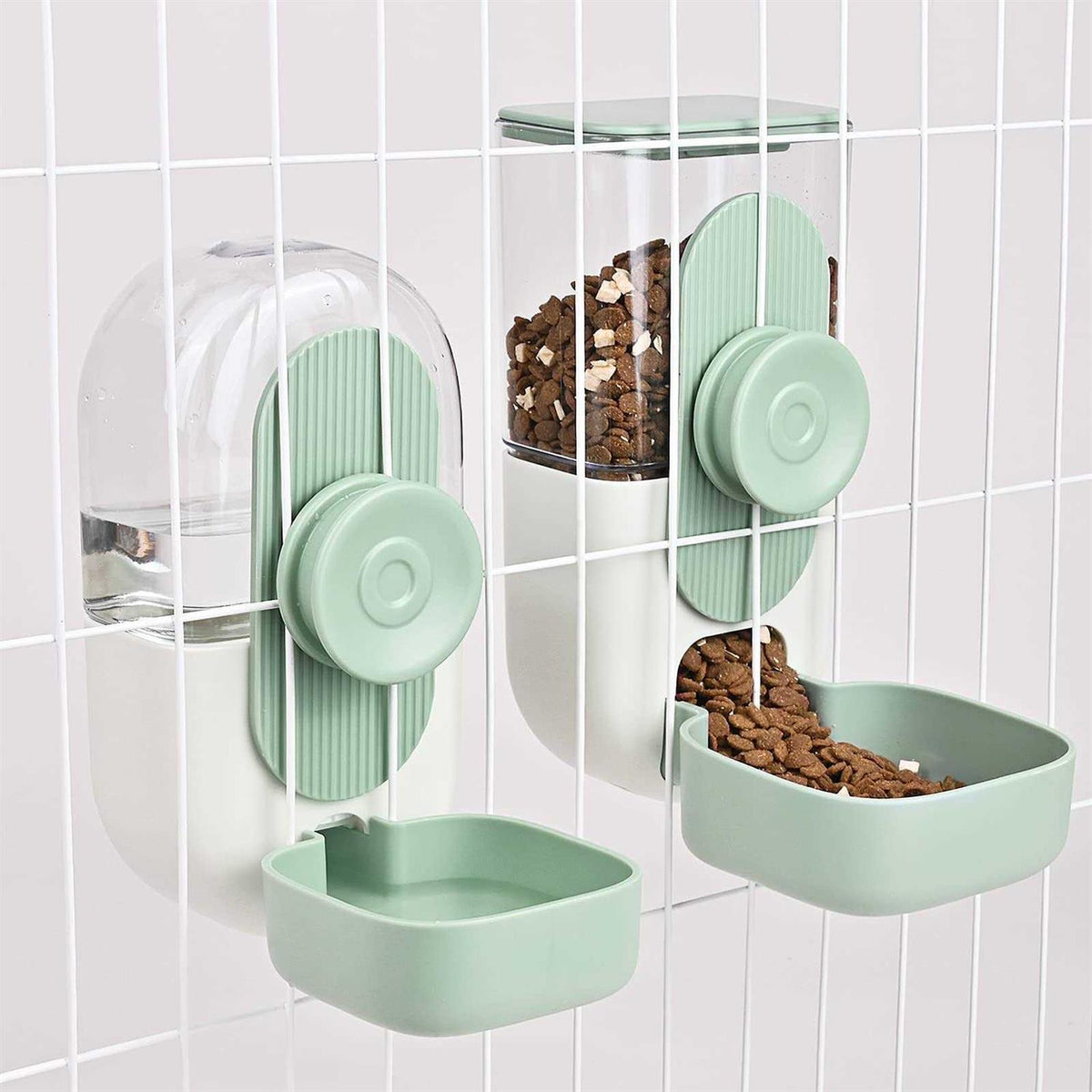 35oz Hanging Automatic Food Water Dispenser Set J295