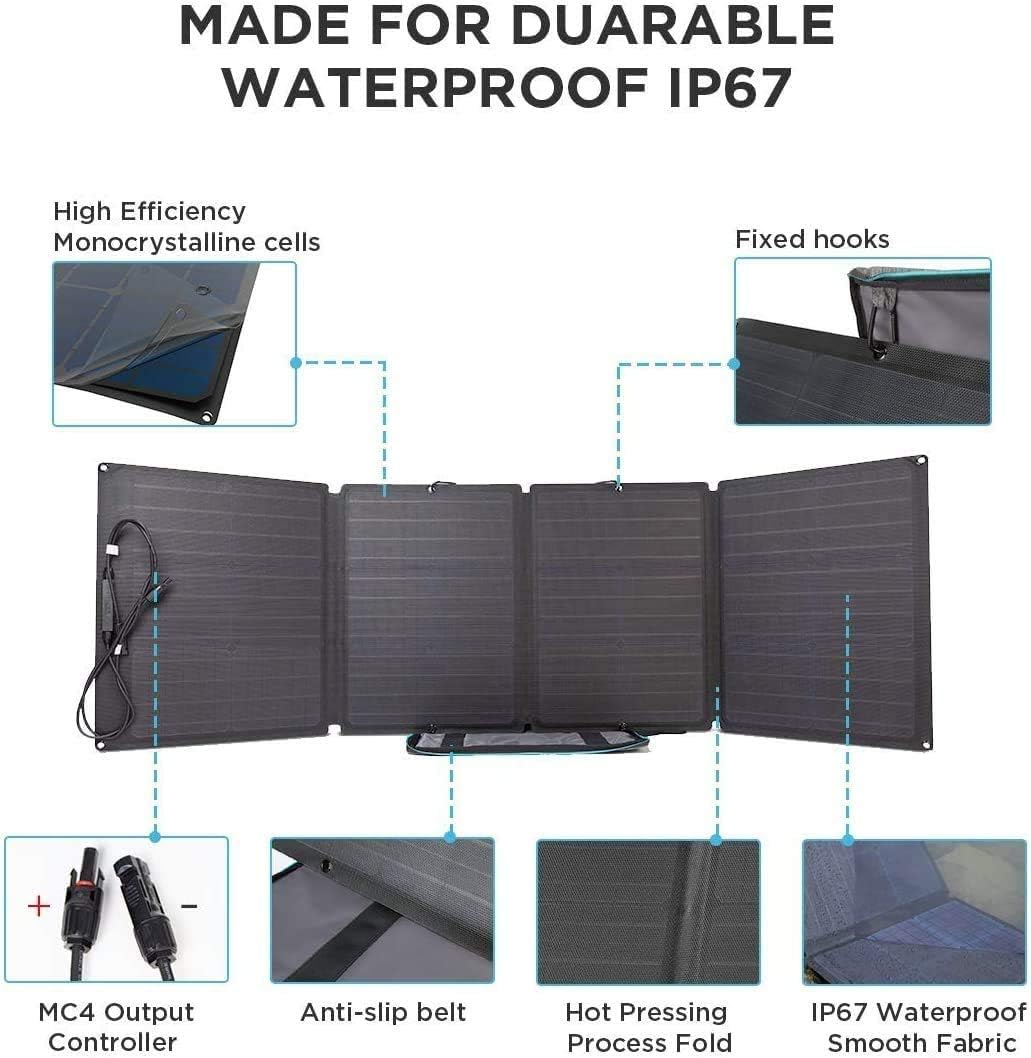Portable Power Station 288Wh with 110W Solar Panel, 3 600W AC Outlets L748