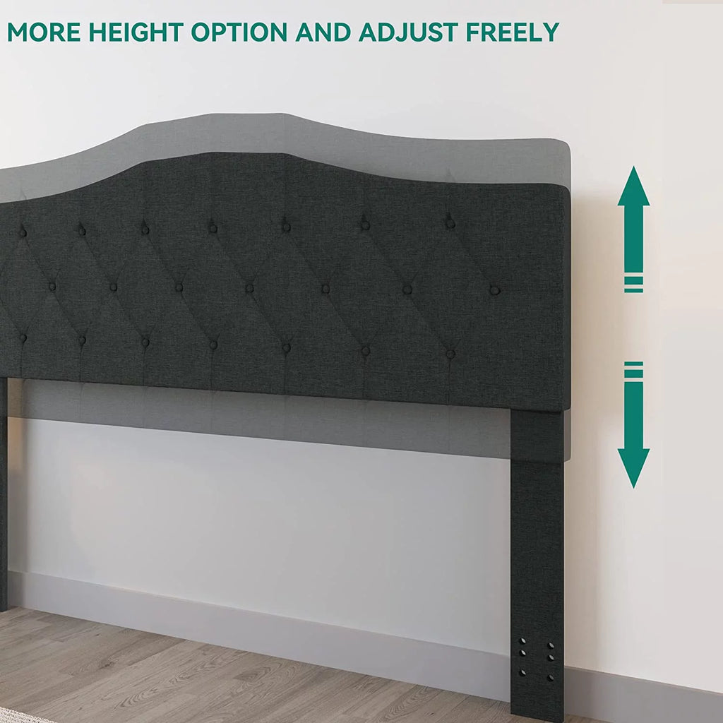Grey Linen Tufted Upholstered Headboard L13827