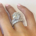 Round Cut 14.5 Carat White Sapphire Sterling Silver Bridal Sets H487275