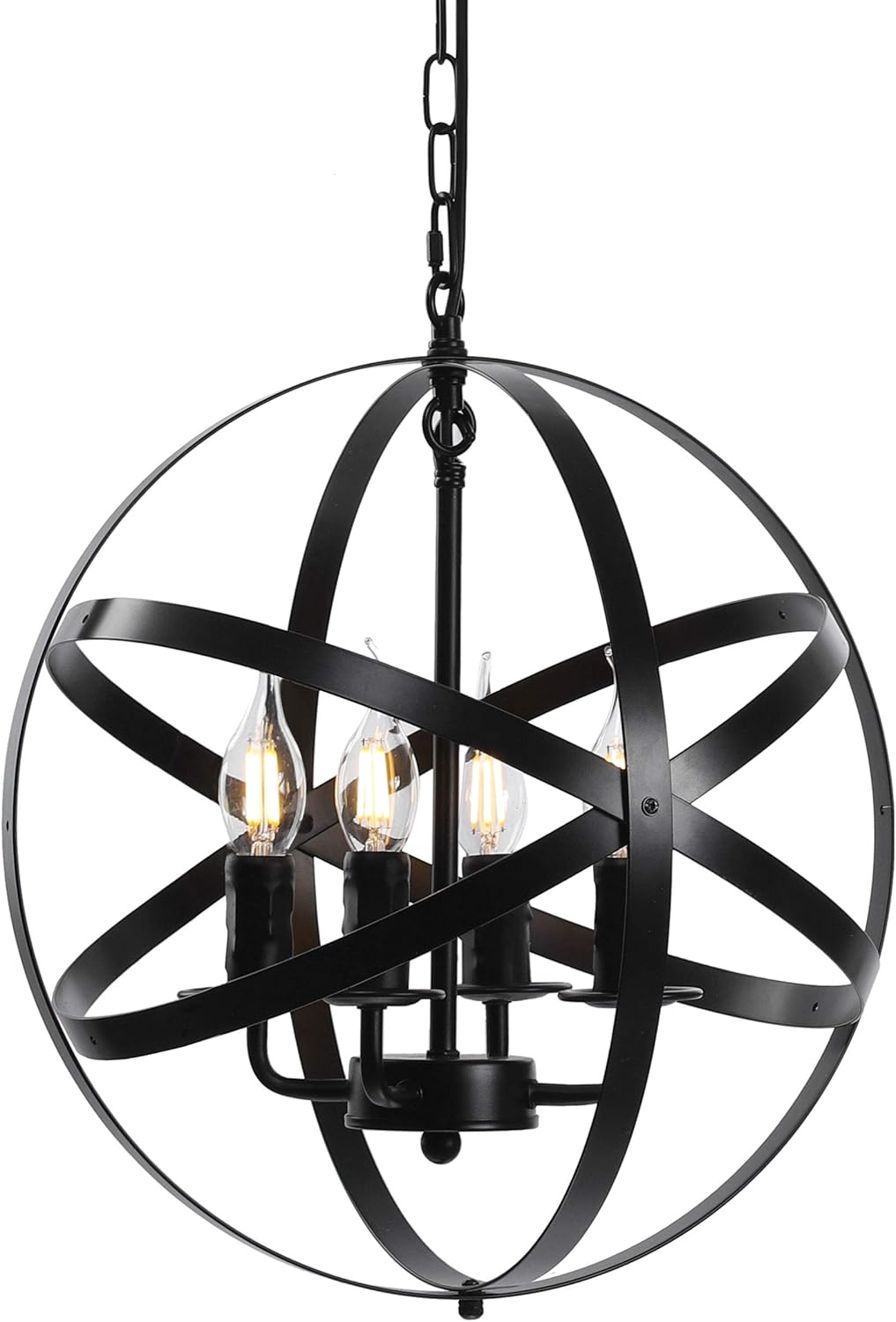 Black 4-Light Farmhouse Chandelier J776
