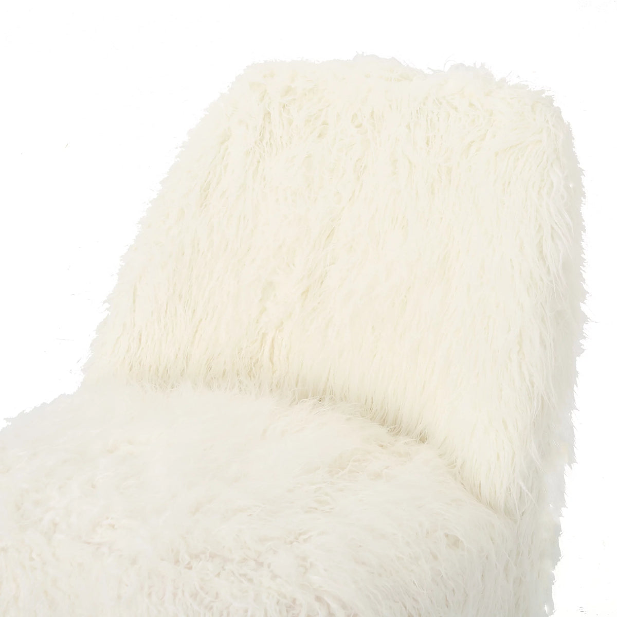 White Faux Fur Accent Chair P73704