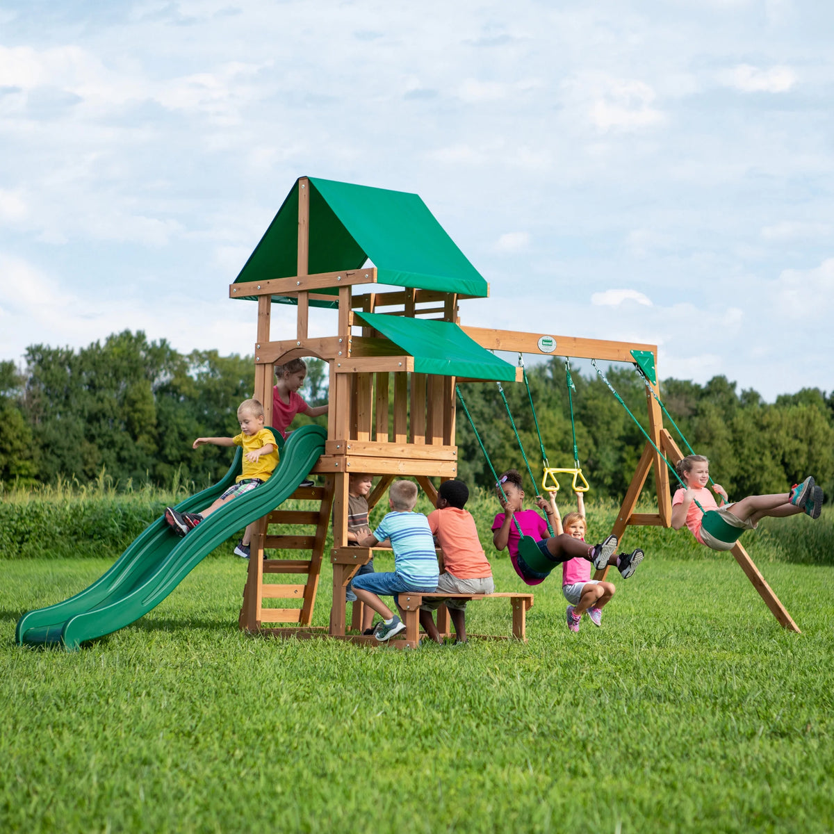 All Cedar Wood Playset Swing Set O632325