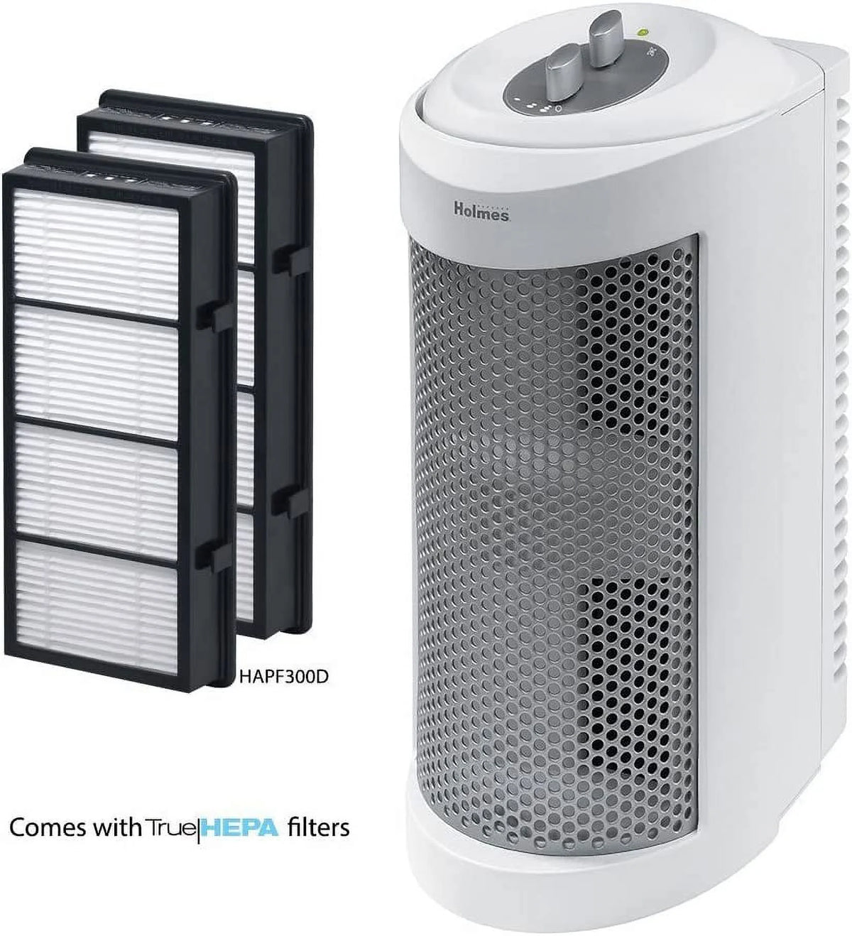 True HEPA Mini Tower Air Purifier with Ionizer White I778