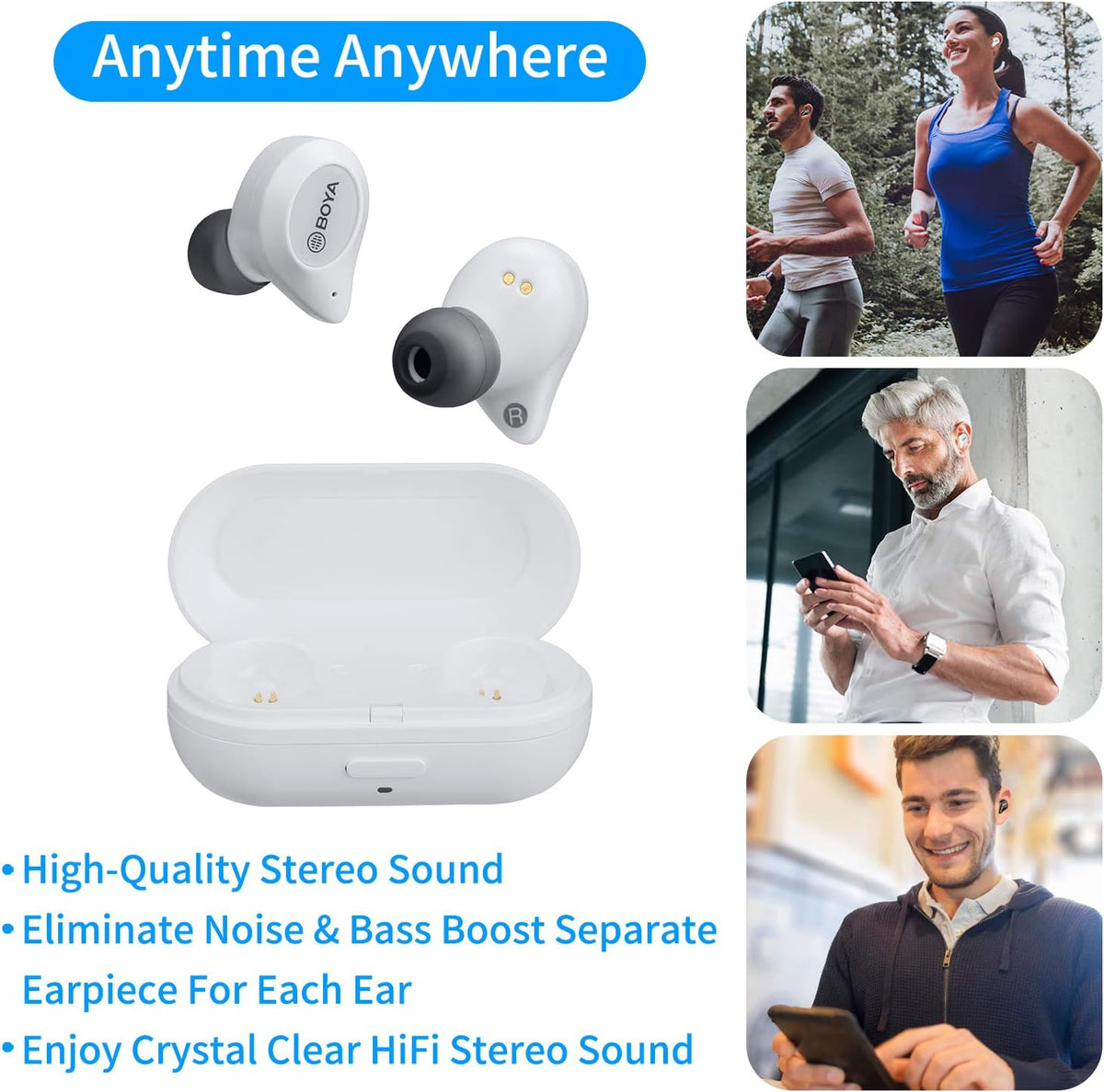 White Pack of 2 Wireless Earbuds E730