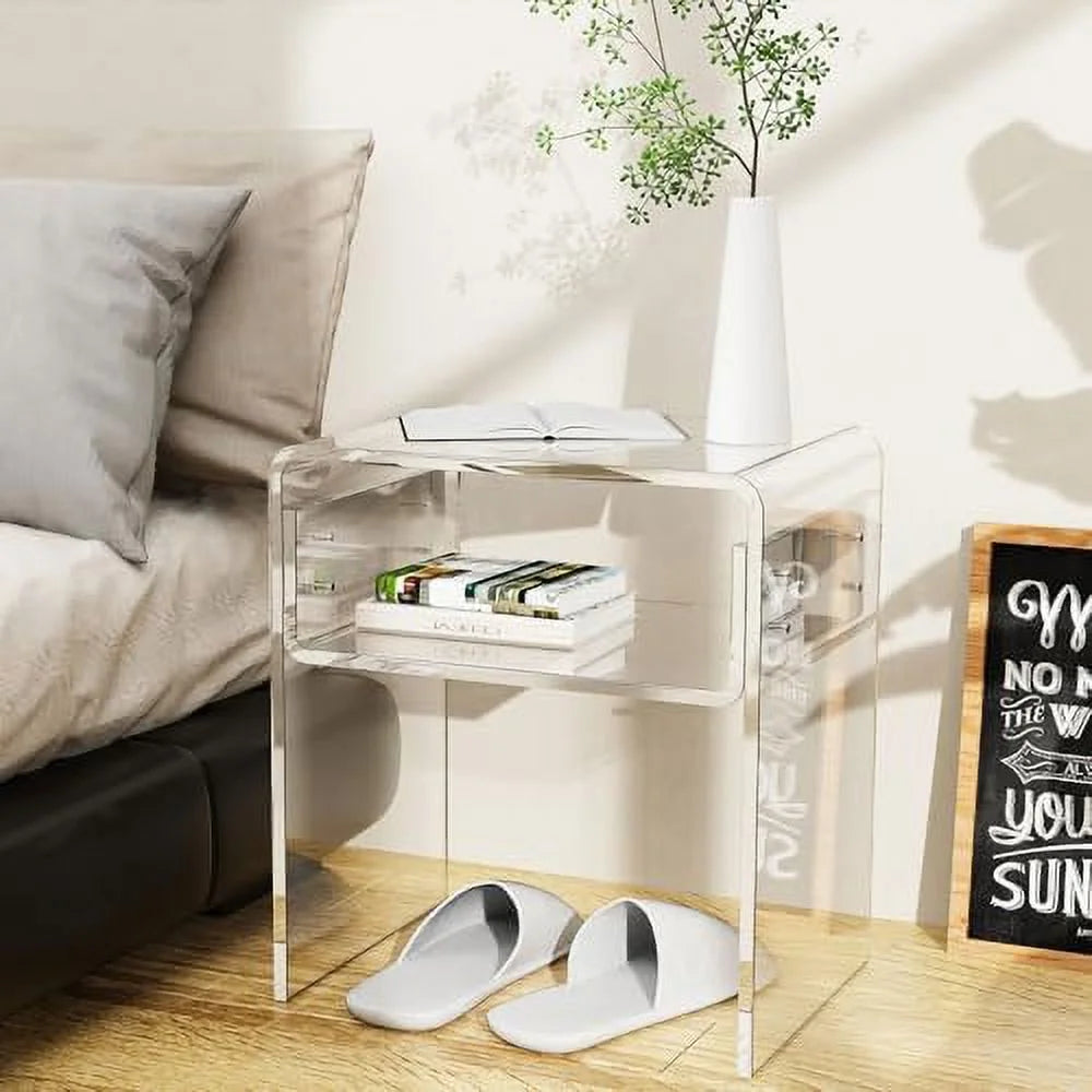 Acrylic Side Table 16" L x 12" W x 18" H Clear Small End Table B644323
