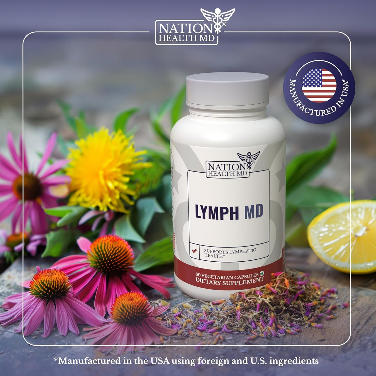 60 capsules Lymphatic System Supplement with 9 Botanicals W13449