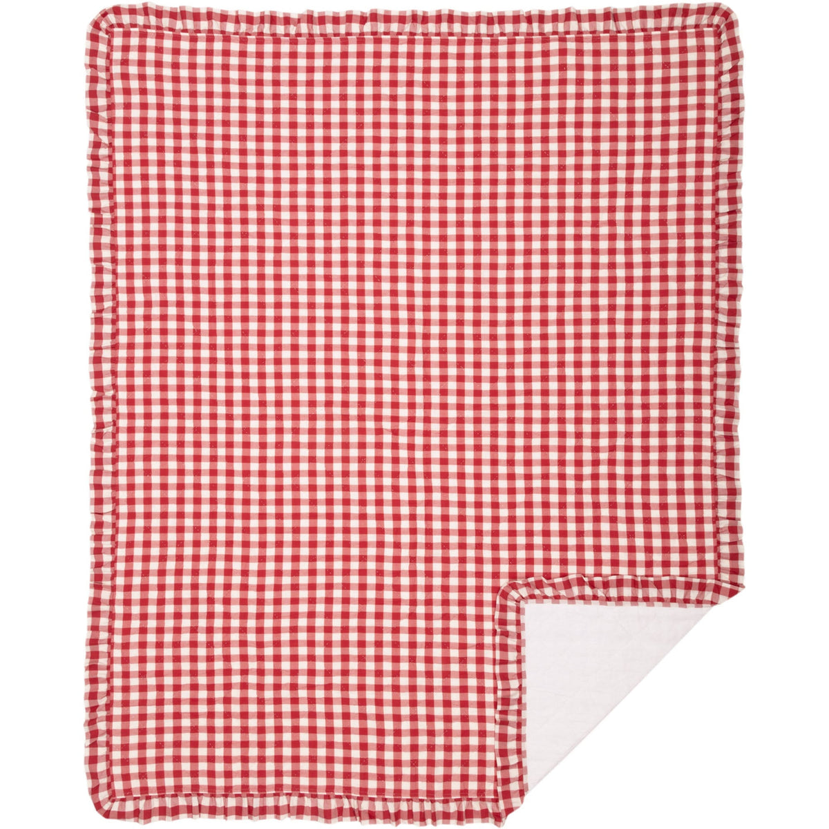 Black Check Ruffled Farmhouse Quilt Coverlet King U509647