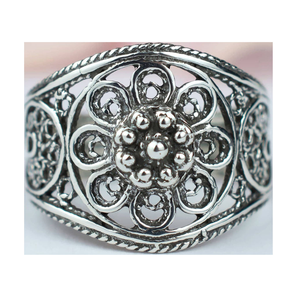 Sterling Silver Filigree Cocktail Ring K88882
