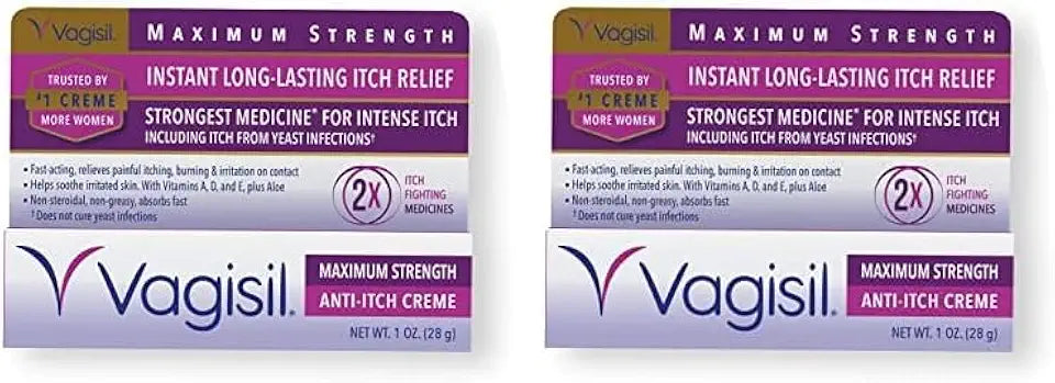 Maximum Strength Feminine Anti-Itch Cream with Benzocaine, 1 oz (Pack of 2) D92664