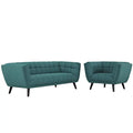 Fabric Aqua Blue Armchair and Sofa Set U457