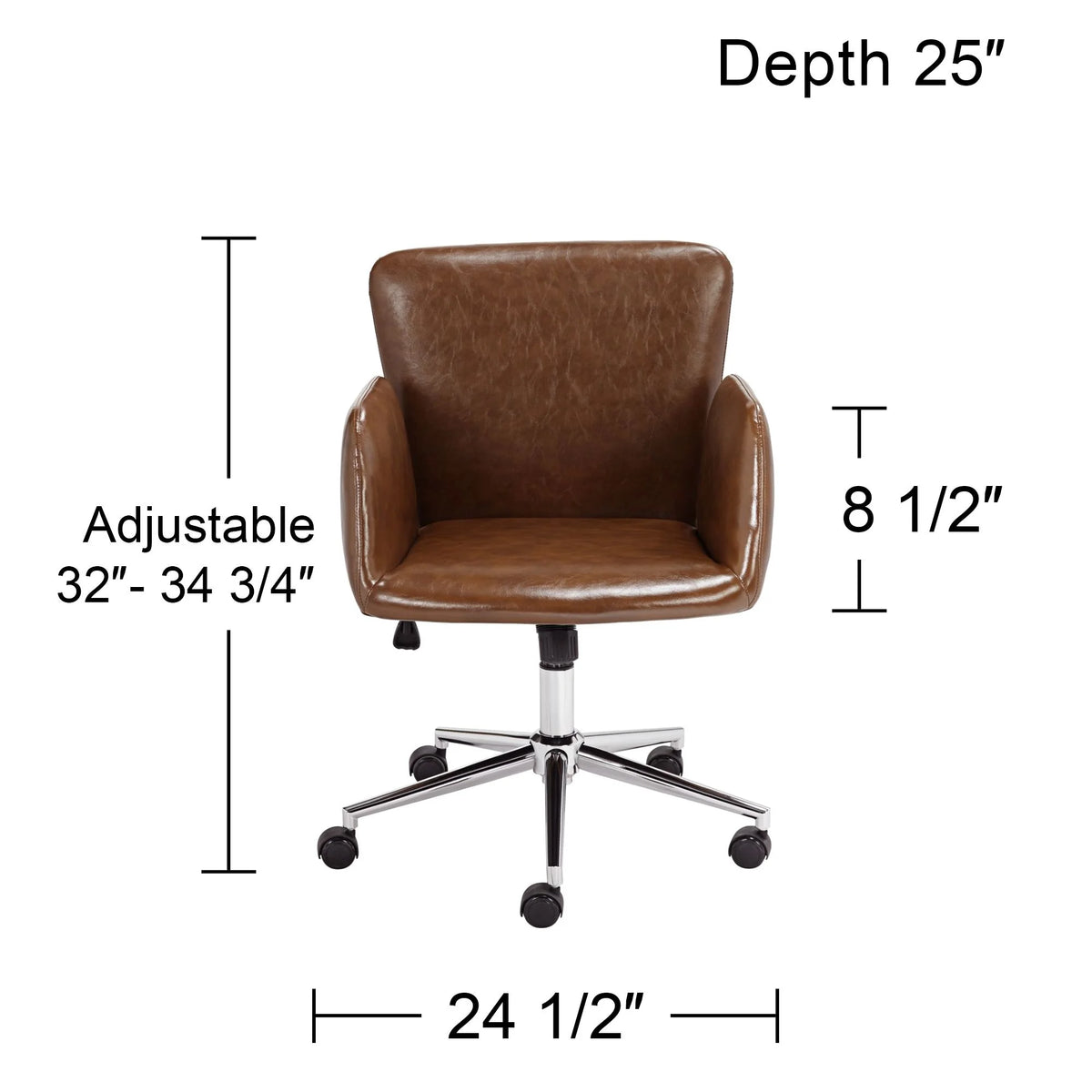 Brown Faux Leather Swivel Office Chair N661430