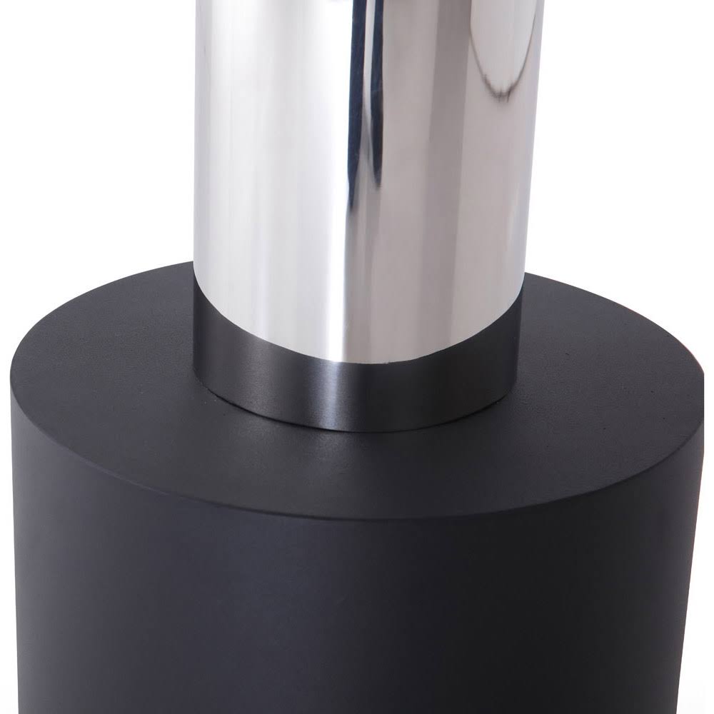 Clear Glass End Table with Stainless Steel and Black Base I24122