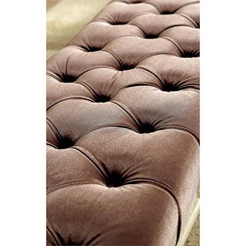 Brown Fabric Tufted Bench N81400