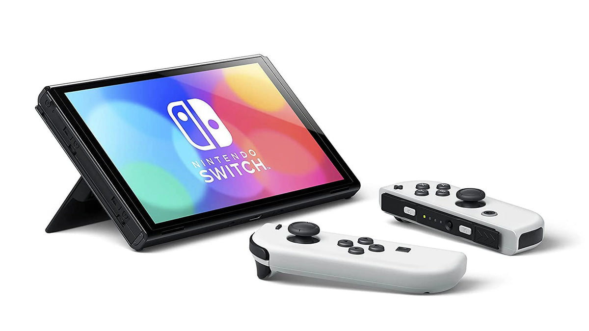 Nintendo Switch OLED White Joy-Con Console & Controller Skin Voucher Bundle I72474