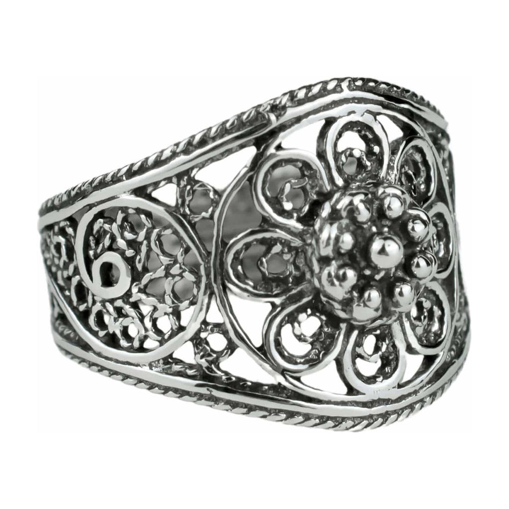 Sterling Silver Filigree Cocktail Ring K88882