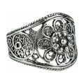 Sterling Silver Filigree Cocktail Ring K88882