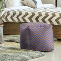 Blue Orange Chevron Pattern Cube Ottoman I352