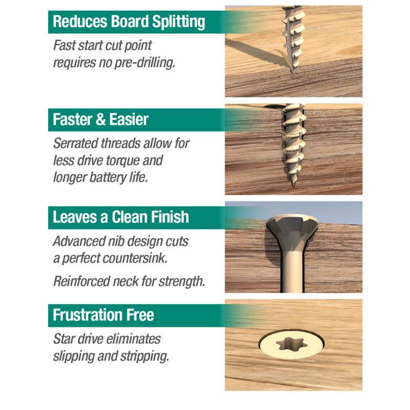 25 lbs 10 x 3 in Tan Deck Screw S95729