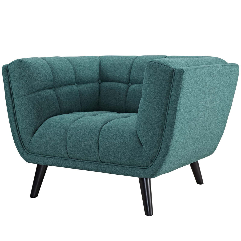 Fabric Aqua Blue Armchair and Sofa Set U457