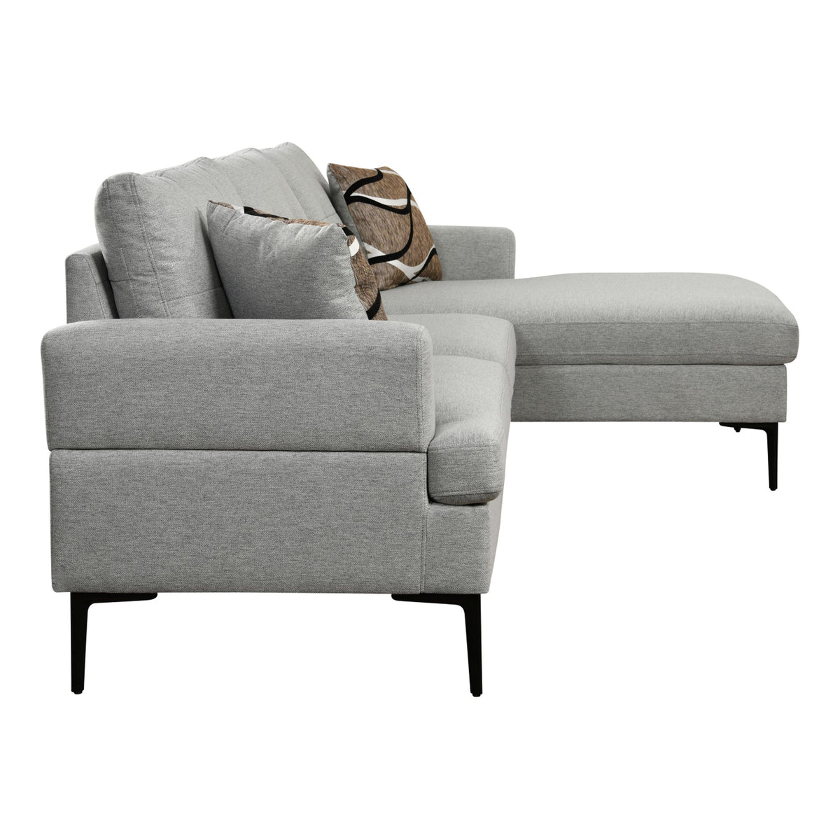 Light Gray L Shaped 3 Seater Sofa with Chaise and Storage N72139