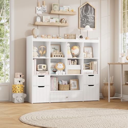 48" W Kids Toy Storage Organizer with Removable Bins and Drawers, Grey A47807